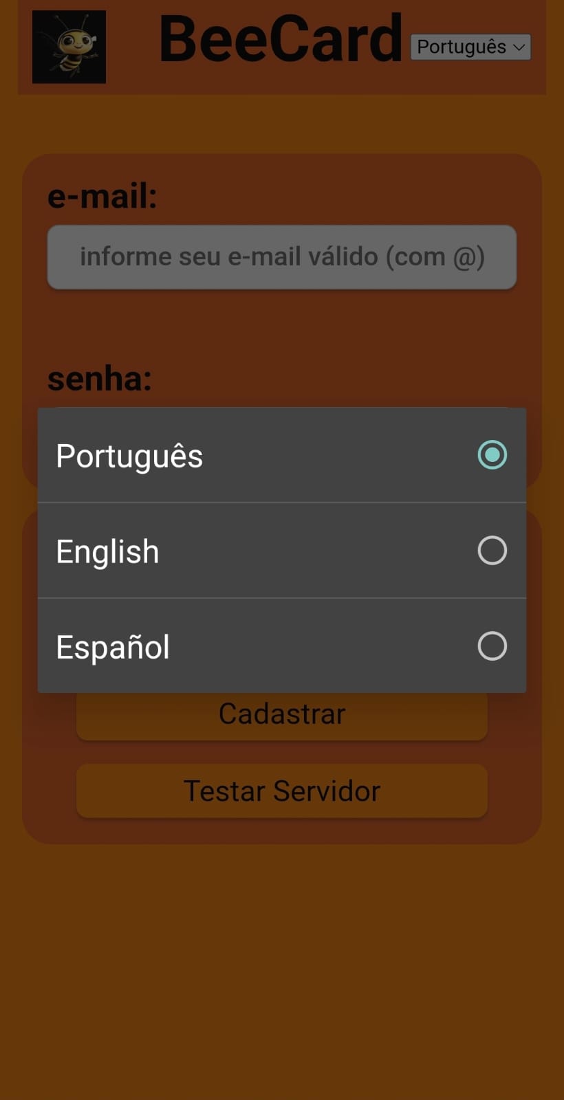 Tela Idioma