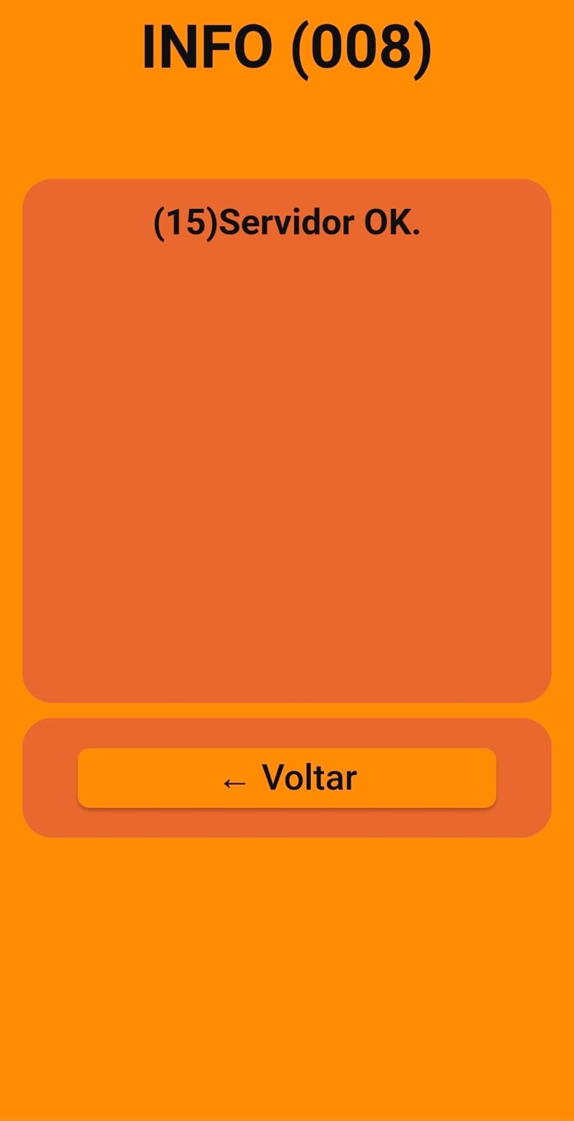 Tela Testar Servidor